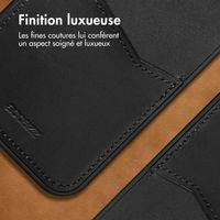 Accezz Coque en cuir de qualité supérieure avec fentes pour cartes Apple iPhone 14 Plus - Noir