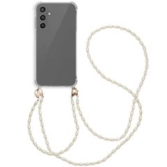 imoshion Coque avec dragonne + bracelet - Perles Samsung Galaxy A25 (5G) - Transparent