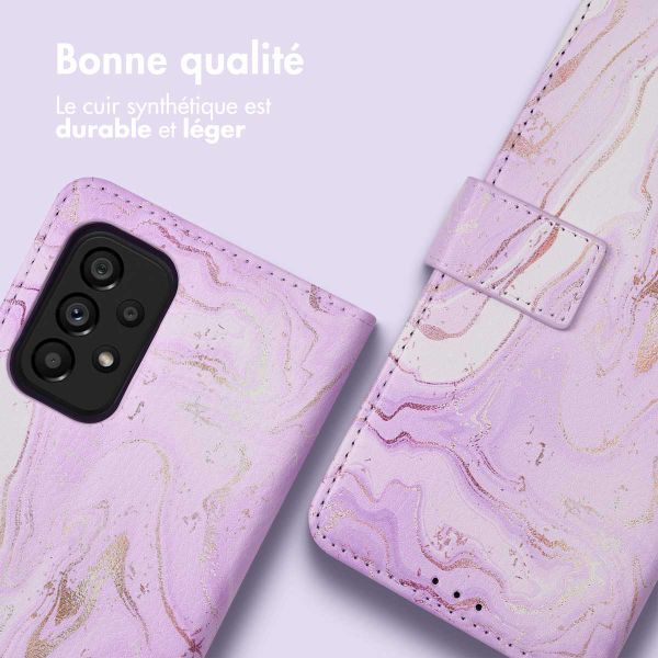 imoshion ﻿Étui de téléphone portefeuille Design Samsung Galaxy A53 - Purple Marble