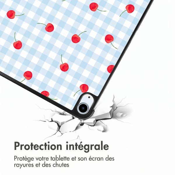 imoshion Coque tablette Design Trifold Apple iPad Air 11 pouces (2026) M4 / (2025) M3 / (2024) M2 / Air 5 (2022) / Air 4 (2020) - Cherry Check