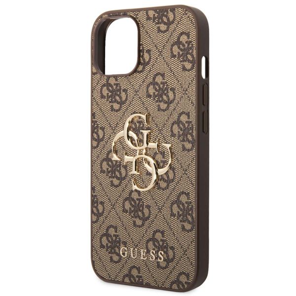 Guess Coque 4G Metal Logo Backcover iPhone 14 - Brun