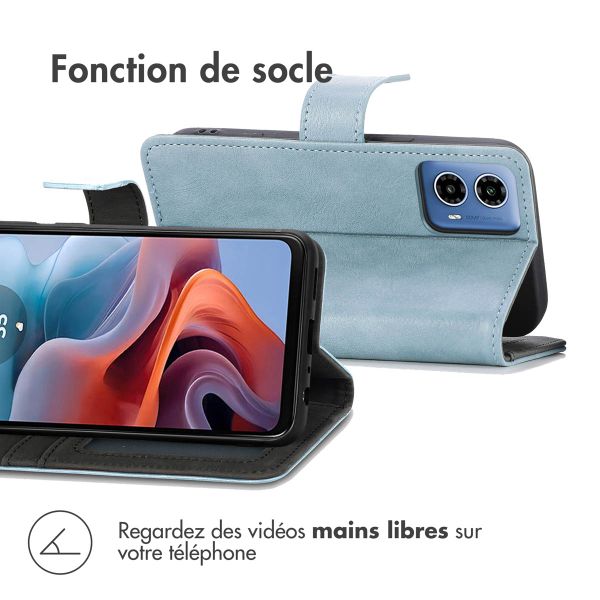 imoshion Étui de téléphone portefeuille Luxe pour Motorola Moto G34 - Bleu clair