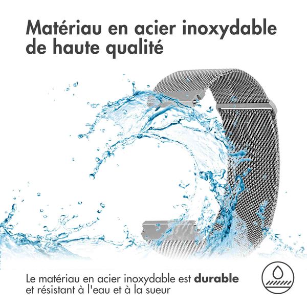 imoshion Bracelet magnétique milanais - Connexion universelle de 22 mm - Taille M - Argent