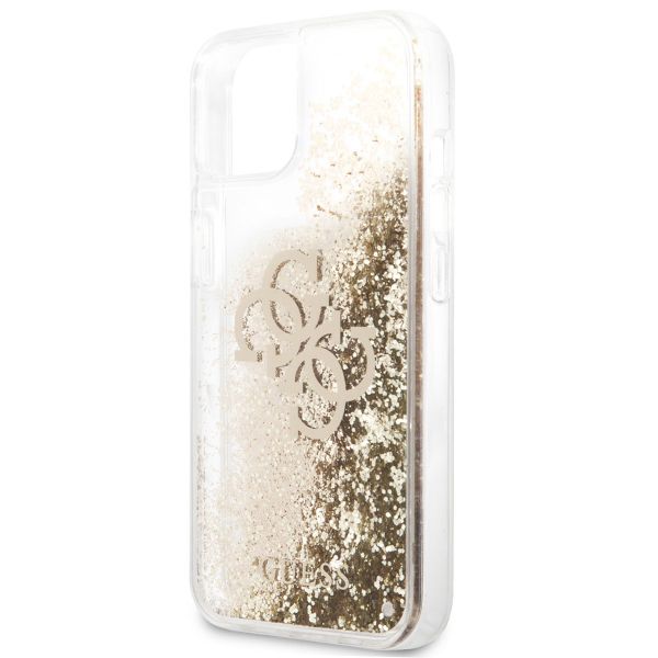 Guess Coque 4G Logo Liquid Glitter Apple iPhone 13 Mini - Doré