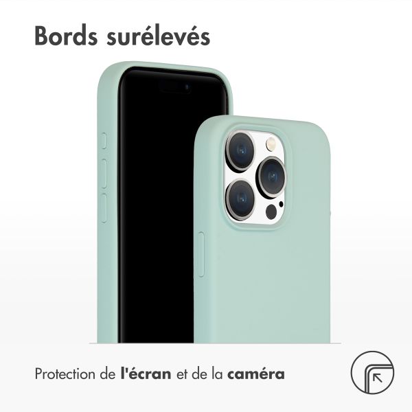 Accezz Coque Liquid Silicone avec MagSafe Apple iPhone 15 Pro - Sky Blue