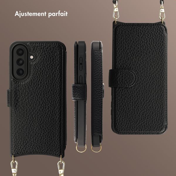 Selencia Étui Riva avec MagSafe et cordon de téléphone Samsung Galaxy A57 (5G) - Noir