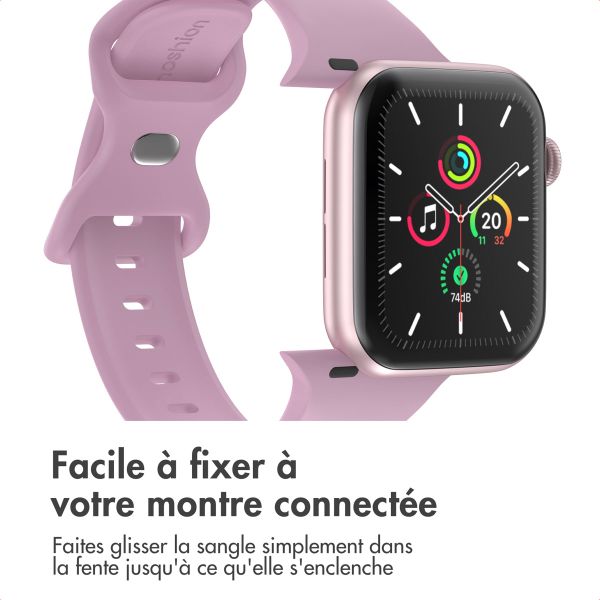 imoshion Bracelet en silicone⁺ Apple Watch Series 1 t/m 9 / SE (38/40/41 mm) | Series 10 / 11 (42 mm) - Taille S/M - Mauve
