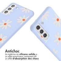 imoshion Coque design en silicone avec cordon Samsung Galaxy S21 FE - Lila Flower Distance