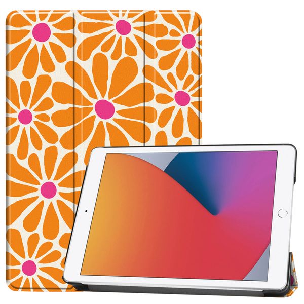 imoshion Coque tablette Design iPad 7 (2019) / iPad 8 (2020) / iPad 9 (2021) 10.2 inch - Orange Flower Connect