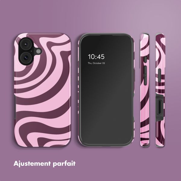 Selencia Coque arrière Vivid Apple iPhone 17 - Wavy Swirl Pink Plum