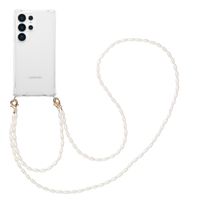 imoshion Coque avec dragonne + bracelet - Perles Samsung Galaxy S25 Ultra - Transparent