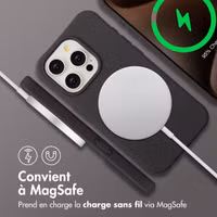 imoshion Coque arrière Color avec cordon amovible et MagSafe Apple iPhone 15 Pro - Black Coffee