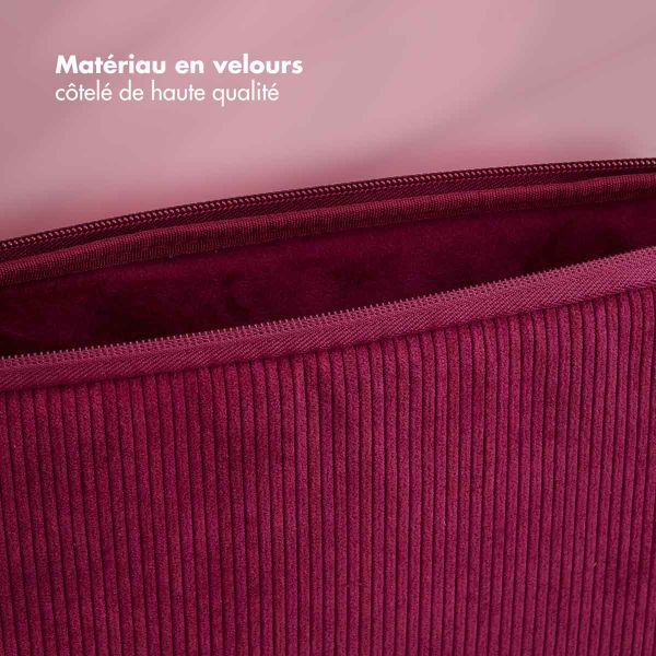 Selencia Pochette ordinateur Corduroy 13-14 pouces - Dark Rose