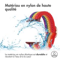 imoshion Bande élastique en nylon Apple Watch Series 1-10 / SE / Ultra (2) - 42/44/45/46/49 mm - ﻿Rainbow