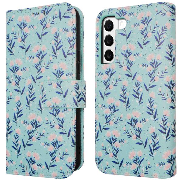 imoshion ﻿Étui de téléphone portefeuille Design Samsung Galaxy S22 - Blue Flowers