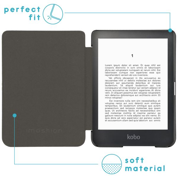 imoshion Étui de liseuse portefeuille design Pliable Kobo Clara Colour / BW - Cherry Check