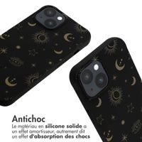 imoshion Coque design en silicone avec cordon Apple iPhone 14 - Sky Black