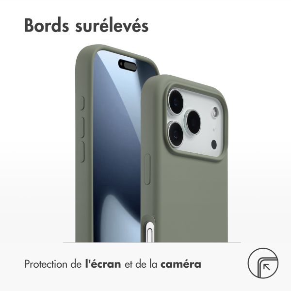 Accezz Coque Liquid Silicone avec MagSafe Apple iPhone 17 Pro - Cooper Green