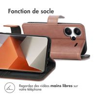 imoshion Étui de téléphone portefeuille Luxe Xiaomi Redmi Note 13 Pro Plus (5G) - Brun