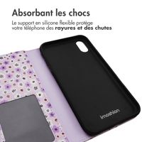 imoshion ﻿Étui de téléphone portefeuille Design iPhone Xr - Purple Flowers