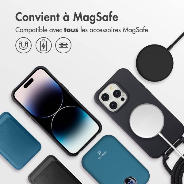 imoshion Coque arrière Color avec cordon amovible et MagSafe Apple iPhone 14 Pro - Noir