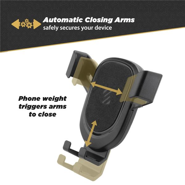 Scosche Support de téléphone GravityDrop 3-in-1 pour voiture - Universel - Tableau de bord / Pare-brise / Grille de ventilation - Noir