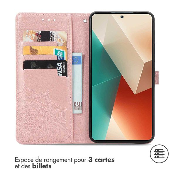 imoshion Etui de télephone Mandala Xiaomi Redmi Note 13 (5G) - Rose Doré