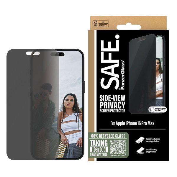 SAFE by PanzerGlass Protection d'écran Privacy Ultra-Wide Fit avec applicateur Apple iPhone 16 Pro Max