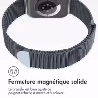 imoshion Bracelet magnétique milanais Apple Watch Series 1 - 11 / SE / Ultra (44/45/46/49 mm) - Taille S - Gris foncé
