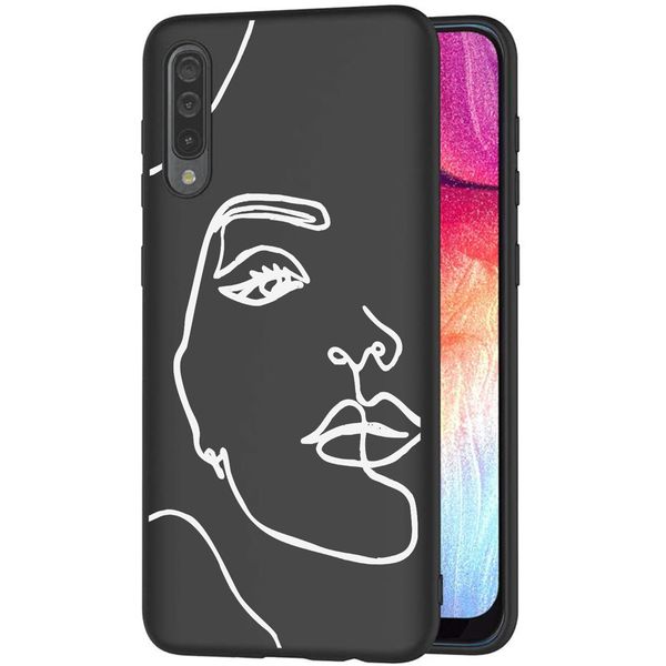 imoshion Coque Design Galaxy A50 / A30s - Visage abstrait - Blanc