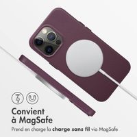 Accezz Coque arrière en cuir avec MagSafe iPhone 13 Pro - Heath Purple