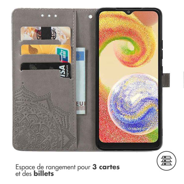 imoshion Etui de téléphone portefeuille Mandala Samsung Galaxy A04 - Gris