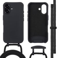 imoshion Coque arrière Color avec cordon amovible et MagSafe Apple iPhone 16 - Noir