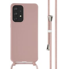 imoshion Coque en silicone avec cordon Samsung Galaxy A33 - Sand Pink