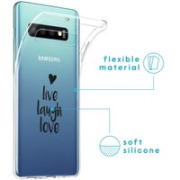 imoshion Coque Design Samsung Galaxy S10 - Live Laugh Love - Noir