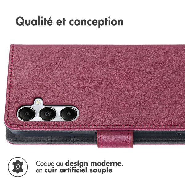 imoshion Étui de téléphone portefeuille Luxe Samsung Galaxy A15 (5G/4G) - Bordeaux