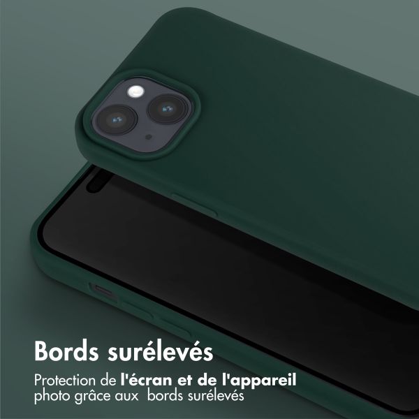 Selencia Coque silicone avec cordon amovible Apple iPhone 15 - Vert foncé