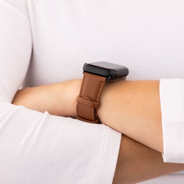 imoshion Bracelet Classic en cuir Apple Watch Series 1 t/m 9 / SE (38/40/41 mm) | Series 10 / 11 (42 mm) - Marron