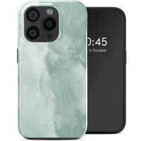 Selencia Coque arrière Vivid Tough avec MagSafe iPhone 15 Pro - Marble Grayed Jade