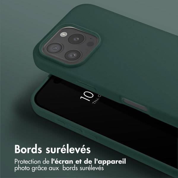 Selencia Coque silicone avec cordon amovible iPhone 16 Pro - Vert foncé