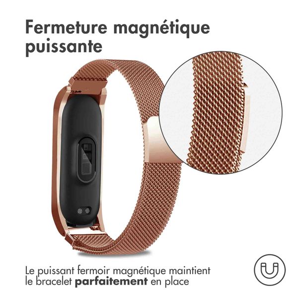 imoshion Bracelet magnétique milanais Xiaomi Mi Band 5 / 6 - Rose Doré