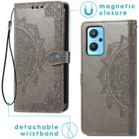 imoshion Etui de téléphone portefeuille Mandala Oppo A76 (4G) - Gris