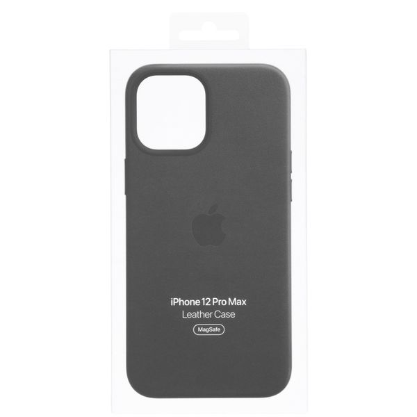 Apple Coque Leather MagSafe Apple iPhone 12 Pro Max - Black