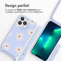 imoshion Coque design en silicone avec cordon Apple iPhone 13 Pro - Lila Flower Distance