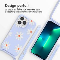 imoshion Coque design en silicone avec cordon iPhone 13 Pro - Lila Flower Distance