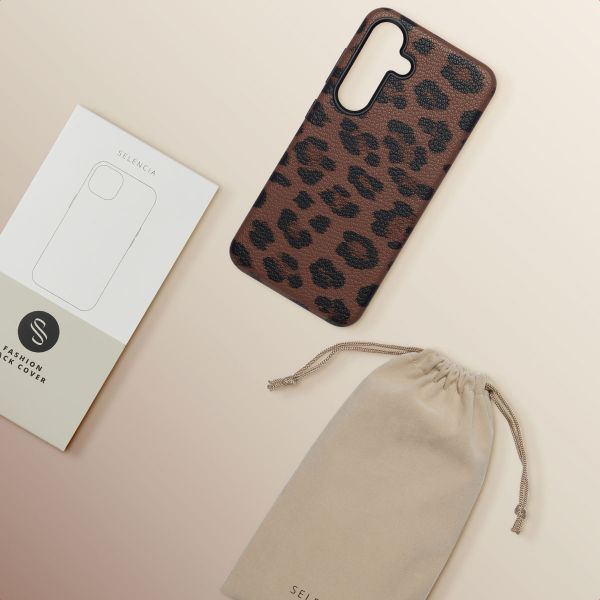 Selencia Coque Sabi imprimé panthère avec MagSafe Samsung Galaxy S25 - Mocha Brown