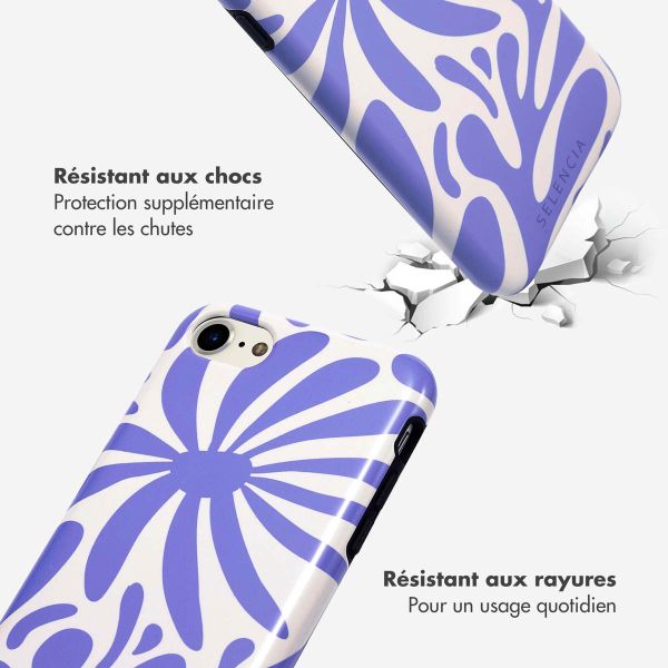 Selencia Coque arrière Vivid Tough iPhone SE (2022 / 2020) / 8 / 7 / 6(s) - Modern Bloom Sapphire Blue