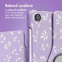 imoshion Coque tablette Design rotatif à 360° Samsung Galaxy Tab A9 Plus - Lavender Flowers