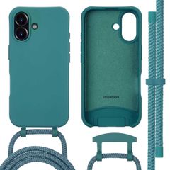 imoshion Coque arrière Color avec cordon amovible et MagSafe Apple iPhone 16 - Vert foncé