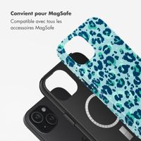 Selencia Coque arrière Vivid Tough avec MagSafe iPhone 15 - Wild Spots Light Blue